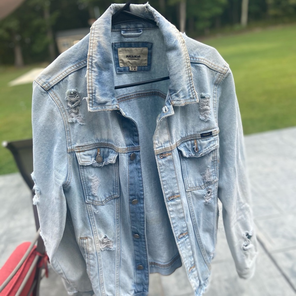 Pull & Bear Distressed Denim Jacket